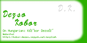 dezso kobor business card